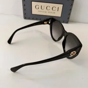 New Authentic GUCCI GG0877S-001 Oversized Feminine Cat Eye Sunglasses Gucci GG0877S-001 Black Soft Cateye Sunglasses - Walmart  main image 4